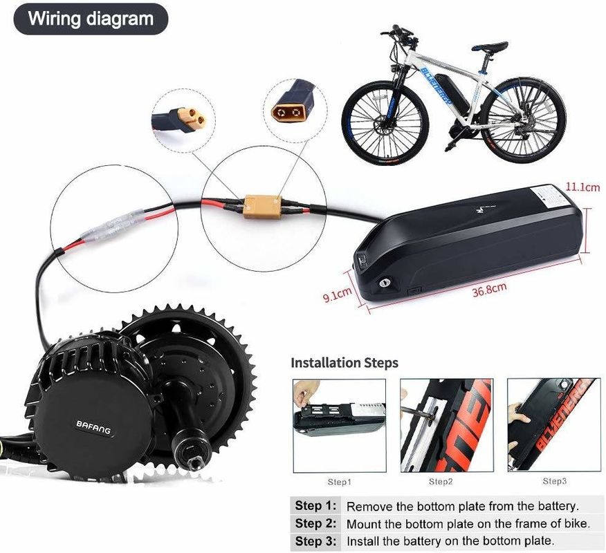 USB-batterij 36V 17ah 10s5p Lithium-ionbatterij voor elektrische fiets E-fiets vervangende batterij