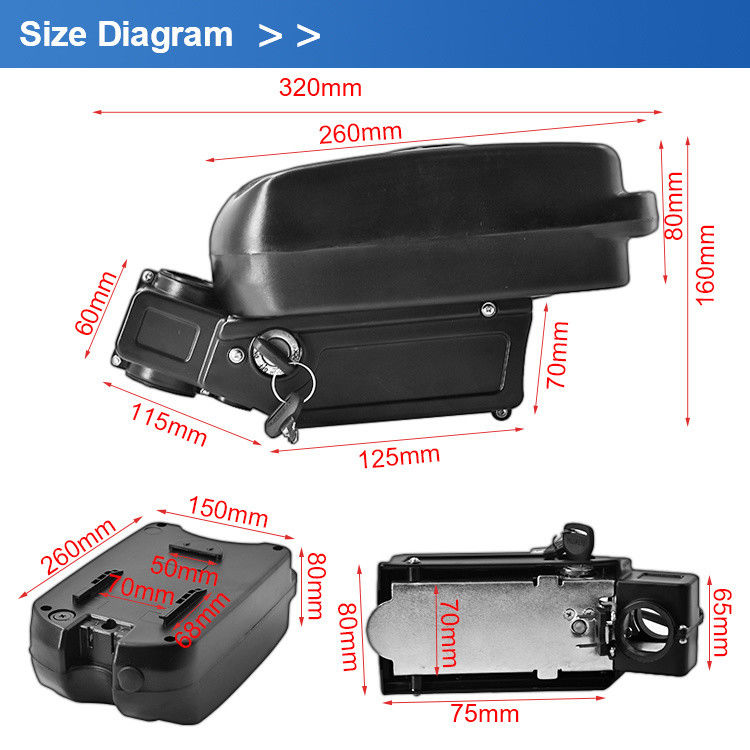 36V 10.4Ah 11.6Ah 18650 Little Frog E-Bike Batterij Opvouwbaar Klein voor elektrische fiets Scooter