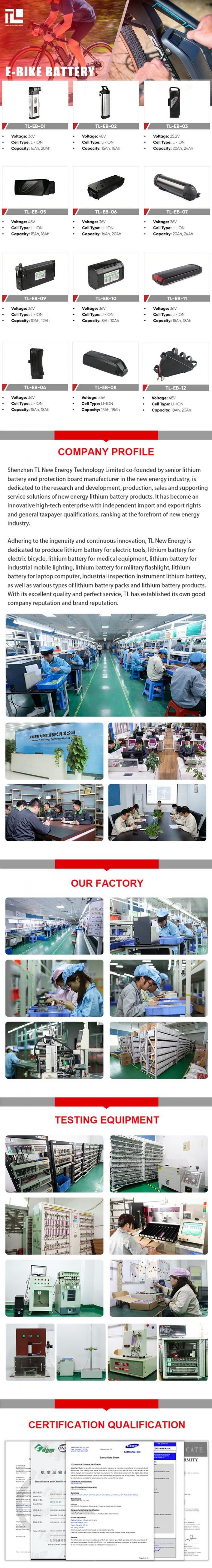 36V 8ah 10.4ah 12ah 12.8ah 14ah Samebike E-Bike Electric Bike Lithium-Ion Battery for Folding Ebike