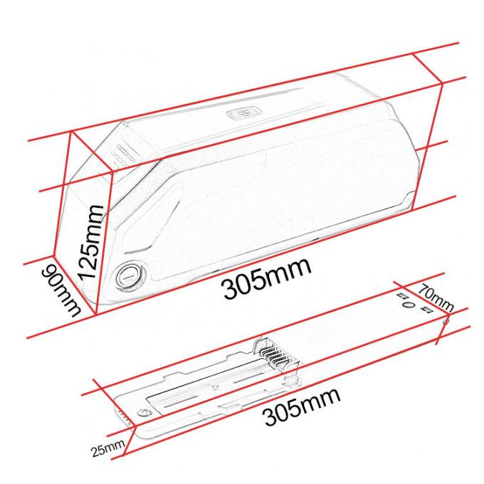 36V 48V 52volt E Bike Batteries 13ah 15ah 17.5ah Hailong Ion Battery Akku Case Box Electric Bicycle