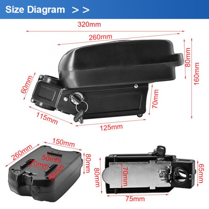 24V 8ah 9ah 10ah 12ah 20ah 18650 Lion 500W 1000W Ebike Electric Bicycle Rechargeable Lithium E--Bike Battery Pack Frog shape Li-ion 24V 10Ah Charger included