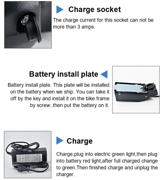 24V 8ah 9ah 10ah 12ah 20ah 18650 Lion 500W 1000W Ebike Electric Bicycle Rechargeable Lithium E--Bike Battery Pack Frog shape Li-ion 24V 10Ah Charger included