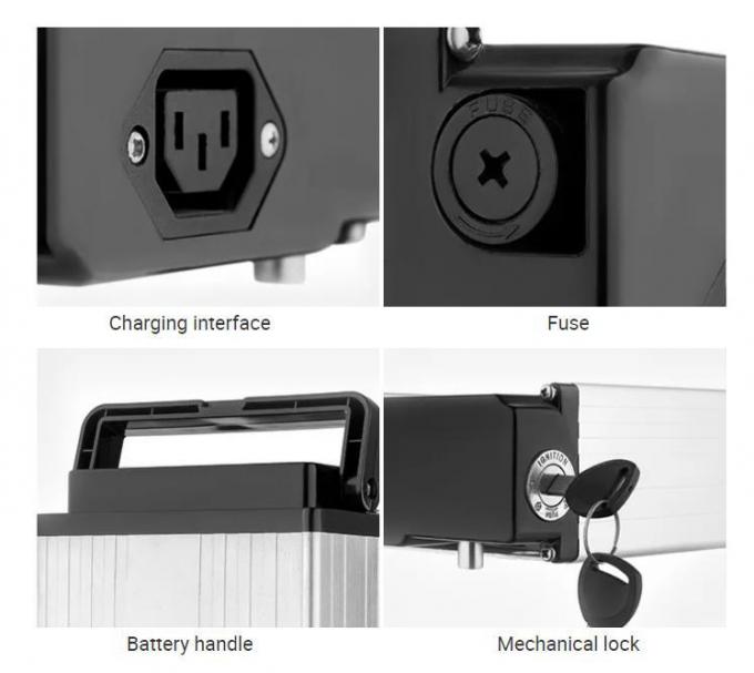 18650 Cell 48V 250W 500W Silver Rear Rack Rechargeable E Bike Battery 36V E Bike Battery Custom Produce ISO9001 Certificated Battery Fiets Accu Fahrrad Akku