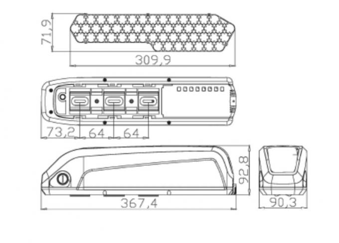 36V Ebike Hailong Downtube Lithiumbattery voor elektrische fiets met USB-oplader inbegrepen 0