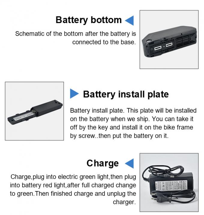 Vervangende Hailong 48V 1000W elektrische voertuigbatterij met oplader E-bike Vervangende lithiumbatterij 6