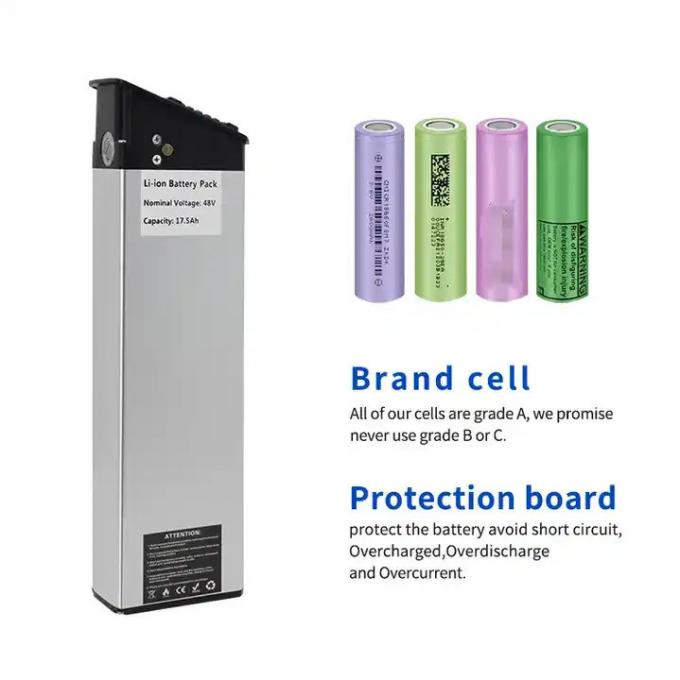 Hoogwaardige zilveren vissenbatterij 48V 20ah Lithium Ion E-Bike batterij voor 1000W elektrische fiets Ebike Akku 1